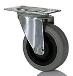 Swivel Castor, Grey Rubber Tyre, 50mm