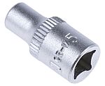 RS PRO 1/4 in Drive 5mm Standard Socket, 6 point