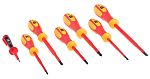 RS PRO Pozidriv; Slotted Insulated Screwdriver Set, 7-Piece