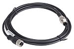 RS PRO Straight Female 4 way M12 to Straight Male 4 way M12 Sensor Actuator Cable, 2m