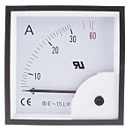 RS PRO Analogue Panel Ammeter 30A AC, 92mm x 92mm, ±1.5 % Moving Iron