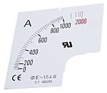Měřicí stupnice, Měřicí stupnice 1000 A, pro použití s: Analogový panelový ampérmetr 96 x 96