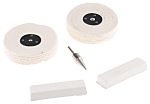 RS PRO 54g Polishing Kit 4in Containing 100 mm x 2-Section Stitched Hard Buff, 100 mm x 50 mm Loose Fold Soft Buff,