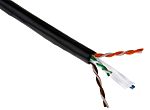 RS PRO, 100m Cat6, Black, U/UTP Unshielded, Unterminated PE Sheath