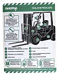 Brady Black on Blue, Green Safety Forklift Tag, German Language, 10 per Pack