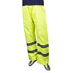RS PRO Yellow Waterproof Hi Vis Work Trousers, S Waist Size