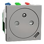 Schneider Electric Aluminium Cover Plate FR Socket, USB C Electrical Socket