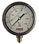 RS PRO BSP 3/8 Analogue Pressure Gauge 10bar Bottom Entry 100mm Outside Diameter