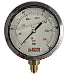 RS PRO BSP 3/8 Analogue Pressure Gauge 25bar Bottom Entry 100mm Outside Diameter