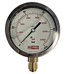 RS PRO BSP 1/2in Analogue Pressure Gauge 100bar Bottom Entry 100mm Outside Diameter