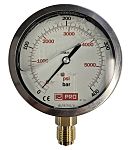 RS PRO BSP 1/2in Analogue Pressure Gauge 400bar Bottom Entry 100mm Outside Diameter