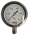 RS PRO BSP 1/2in Analogue Pressure Gauge 1bar Bottom Entry 100mm Outside Diameter