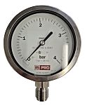 RS PRO BSP 1/2in Analogue Pressure Gauge 4bar Bottom Entry 100mm Outside Diameter
