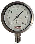 RS PRO BSP 1/2in Analogue Pressure Gauge 6bar Bottom Entry 100mm Outside Diameter