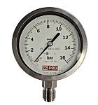 RS PRO BSP 1/2in Analogue Pressure Gauge 16bar Bottom Entry 100mm Outside Diameter