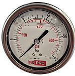 RS PRO BSP 1/4 Analogue Pressure Gauge 25bar Bottom Entry 63mm Outside Diameter
