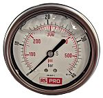 RS PRO BSP 1/4 Analogue Pressure Gauge 40bar Bottom Entry 63mm Outside Diameter
