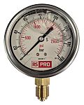 RS PRO BSP 1/4 Analogue Pressure Gauge 160bar Bottom Entry 63mm Outside Diameter