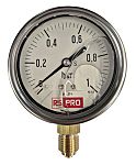 RS PRO BSP 1/4 Analogue Pressure Gauge 1bar Bottom Entry 63mm Outside Diameter