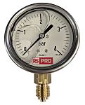 RS PRO BSP 1/4 Analogue Pressure Gauge 4bar Bottom Entry 63mm Outside Diameter