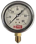 RS PRO BSP 1/4 Analogue Pressure Gauge 60bar Bottom Entry 63mm Outside Diameter