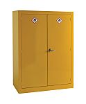 RS PRO Yellow Steel Lockable 2 Door Hazardous Substance Cabinet, 1535mm x 1125mm x 560mm