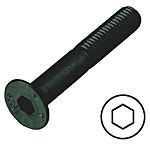 RS PRO Black, Self-Colour Steel Hex Socket Countersunk Screw, DIN 7991, M3 x 6mm