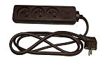 RS PRO 1.5m 3 Socket Type E - French Extension Lead, 250 V