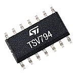 TSV794IYDT STMicroelectronics, Rail to Rail I/O, Op Amp, RRIO, 50MHz 50 MHz, 2.2 → 5.5 V, 14-Pin SO14