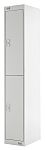2 Door Steel Grey Industrial Locker, 1800 mm x 300 mm x 300mm