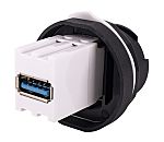 AXINDUS Straight, Panel Mount, Socket- Dual Port Type USB 3 Type A Type A IP68 USB Connector