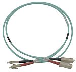 CAE Multimedia Connect LC, SC to LC, SC Duplex Multi Mode OM3 Optical Patch Cord, 50μm, Yellow, 1m