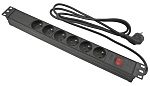 CAE Multimedia Connect Schuko 6 Gang Power Distribution Unit, 2m Cable, 16A, 250 V ac