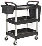 RS PRO 3 Shelf Plastic Trolley, 1100 x 490mm, 150kg Load
