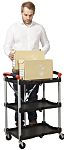 RS PRO 3 Shelf Aluminium Folding Trolley, 670 x 430mm, 8kg Load