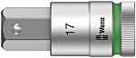 Wera 1/2 in Drive Bit Socket, Hex Bit, 17mm, 60 mm Overall Length