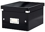 Archivační krabice, Černá, Robustní laminované dřevovlákno (PP), velikost papíru: A5, 220 x 160 x 282mm
