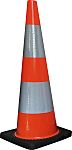 RS PRO Weighted Orange, White 900 mm PVC Traffic Cone