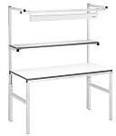 RS PRO Steel Workbench, 300kg Max Load, Adjustable Height, 650 → 900 mm, 1080 → 1550 mm x 1500mm