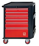 RS PRO 6 drawer Steel Wheeled Tool Chest, 975mm x 450mm x 710mm
