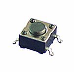 NKK Switches Black Flat Button Tactile Switch, SPST 125 mA 0.8mm Surface Mount