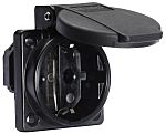 Bals IP54 Black Panel Mount 2P + E Industrial Power Socket, Rated At 16A, 250 V