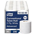 Tork 36 Packs of rolls of 200 Sheets Toilet Roll, 2 ply