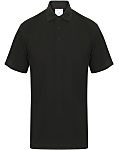RS PRO Black Cotton, Polyester Polo Shirt, UK- L, EUR- L