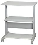 Soporte de impresora RS PRO Gris, Blanco , con Ruedas, Metal, 3 bandejas, carga máxima: 30kg