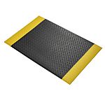 Alfombrilla antifatiga RS PRO de Espuma de PVC Negro/amarillo, 0.9m x 0.6m x 9.5mm, antidelizante