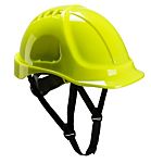 RS PRO Hi-Viz Yellow Safety Helmet with Chin Strap, Ventilated