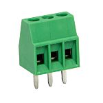 RS PRO PCB Terminal Block, 3-Contact, 2.54mm Pitch, Through Hole Mount, 1-Row, Screw Termination