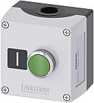Siemens Enclosed Push Button - SPST, Metal, Green, I, IP66, IP67, IP69