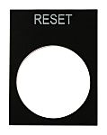 RS PRO Legend Plate for Use with Ptec Push Button, Reset